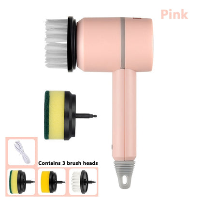 Electric Cleaning Brush 3 Brush Heads Multifunctional Cleaner