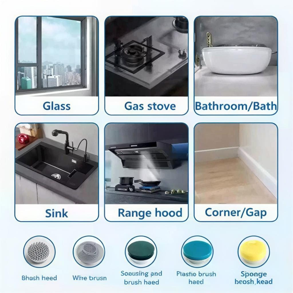 Electric Cleaning Brush 3 Brush Heads Multifunctional Cleaner