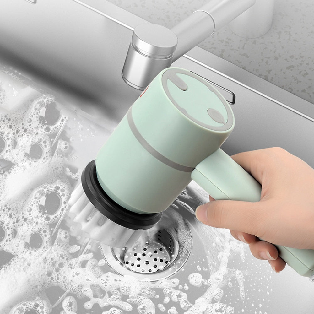 Electric Cleaning Brush 3 Brush Heads Multifunctional Cleaner